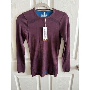 NWT Smartwool Intraknit 200 L/S Base Layer Merino Wool Women XS Red Purple